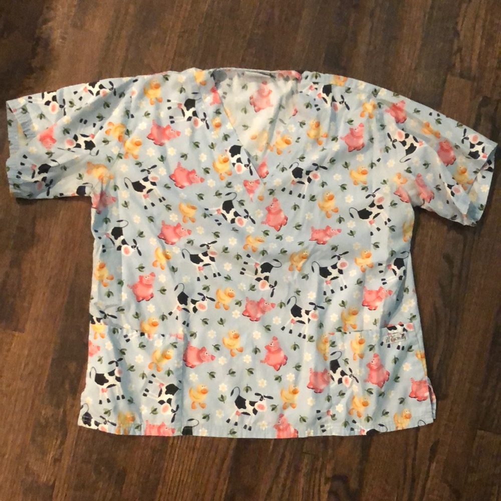 Farm animal scrub top